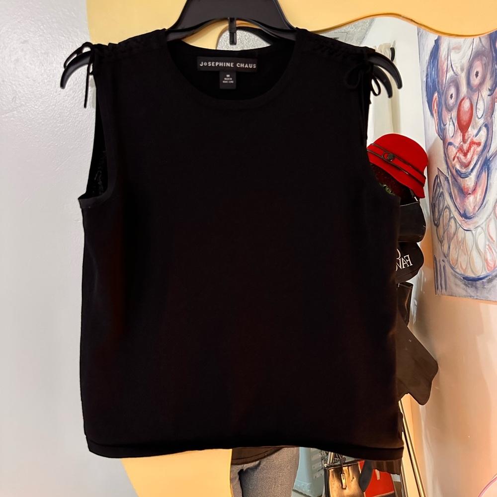 Josephine Chaus Black Boxy Sleeveless Tank Top